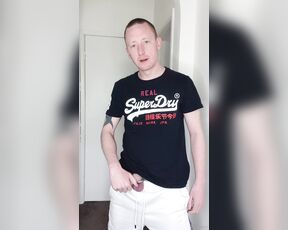 Tomtompics aka tomtompics OnlyFans - Stripping and wanking in cockring I strip out of my white trackies and CK briefs