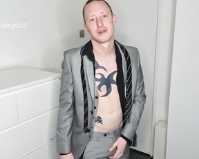 Tomtompics aka tomtompics OnlyFans - In my suit, I strip slowly out of it and wank my dick theres some close