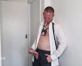 Tomtompics aka tomtompics OnlyFans - For the smoking fans In a shirt and tie, stood smoking and playing with my dick