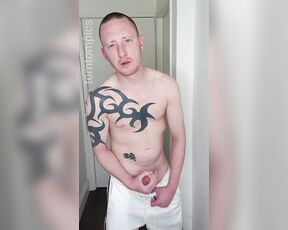 Tomtompics aka tomtompics OnlyFans - Wank and cum in white trackies Hope you all enjoy these simple vids of me just