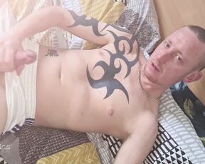 Tomtompics aka tomtompics OnlyFans - In some white Adidas shorts, laid on the bed stroking my rock hard ginger dick This