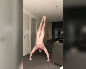 Juicy James aka mrjuicyjames OnlyFans - Trying to handstand naked