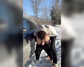 Svandylove aka svandylove - 01-02-2023 OnlyFans Video - We were so walking around the snow as we got so horny  that we had