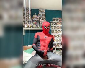 PinkieMike aka pinkiemike OnlyFans - Jerking off as Spidey