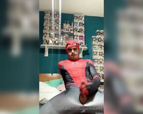 PinkieMike aka pinkiemike OnlyFans - Jerking off as Spidey