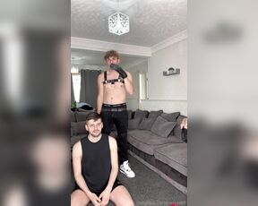 Nathjs98 aka nathjs98 OnlyFans - Dangerous duo back again, leather gloves and smoking using a little sissy slave how he should