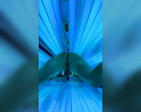 Pierce Paris aka pierceparisxxx OnlyFans - Shoving my balls up my ass In the tanning bed I tried the dick, but didn’t