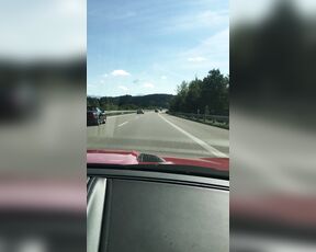 Pierce Paris aka pierceparisxxx OnlyFans - Driving a Jaguar F Typye 155 MPH on autobahn in Germany