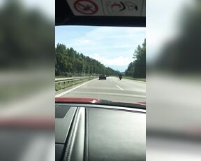 Pierce Paris aka pierceparisxxx OnlyFans - Driving a Jaguar F Typye 155 MPH on autobahn in Germany