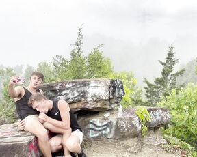 Jake & Issac aka itsjakenissac OnlyFans - Went hiking in the Appalachian mountains private property)