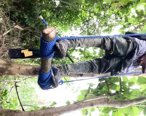 BlackTarzanX aka blacktarzanx OnlyFans - Made my own swing in the woods and then decided to jerk off on it