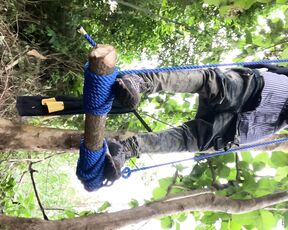 BlackTarzanX aka blacktarzanx OnlyFans - Made my own swing in the woods and then decided to jerk off on it