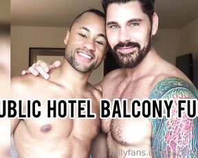 Jackmackenroth aka jackmackenroth OnlyFans Video - PUBLIC HOTEL BALCONY FUCK with xmanican SO HOT