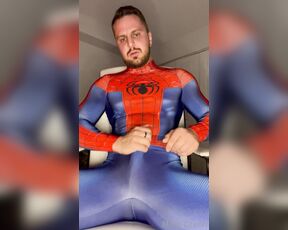 Gymboii69 aka gymboii69 OnlyFans Video - Someone come help Spider_Man hard cock