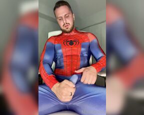 Gymboii69 aka gymboii69 OnlyFans Video - Someone come help Spider_Man hard cock