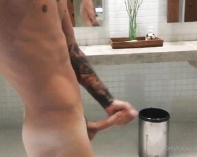 Dennis Nickolero aka dennisnickolero OnlyFans Video - Jerk off in the locker room while someone in shower