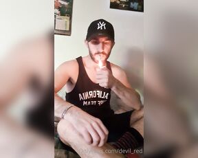 Xdevil_redx aka devil_red OnlyFans Video - Goodmorning guys like smoke and socks