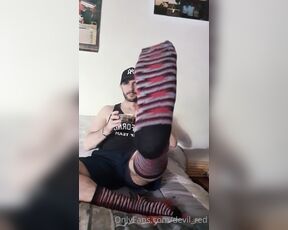 Xdevil_redx aka devil_red OnlyFans Video - Goodmorning guys like smoke and socks