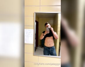 Jakeyyyv aka jakeyyyv OnlyFans Video - Just jerked off in this public restroom Hmu to see the cumshot  could only get