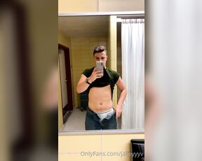 Jakeyyyv aka jakeyyyv OnlyFans Video - Just jerked off in this public restroom Hmu to see the cumshot  could only get