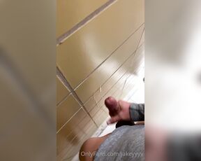 Jakeyyyv aka jakeyyyv OnlyFans Video - Cumming in the bathroom wall is one of my favorite time killers at work  who