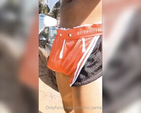 Cornelio_sama aka cornelio_sama OnlyFans Video - 01-31-2022 - Sunny out, so I decided to wear my red and black running shorts with large slits