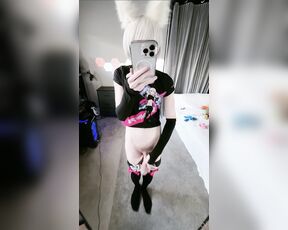 CatboiAoi aka catboiaoi OnlyFans Video - 05-01-2023 - Showing off the clothing I got from Trap Senpai while stroking my long dick thought I