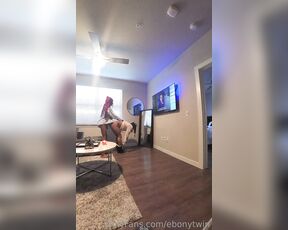 Ebonytwin aka ebonytwin OnlyFans Video - 05-29-2023 - jaylabriella randomly deciding to fuck me in the living room