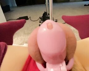 Cutesy Femboy aka cutesyfemboy - 07-25-2021 OnlyFans Video - 1505 more caged anal fuck machine practice i had to take it off again because i