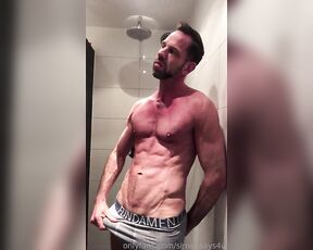 OnlyXXXGuys aka onlyxxxguys OnlyFans - When @simonsays4u from Amsterdam is taking a hot shower after jerking off, his cock is still