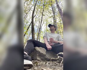 OnlyXXXGuys aka onlyxxxguys OnlyFans - Hiking makes me HORNY! Stopped off the trail to jerk off in the woods , says