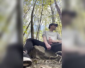 OnlyXXXGuys aka onlyxxxguys OnlyFans - Hiking makes me HORNY! Stopped off the trail to jerk off in the woods , says