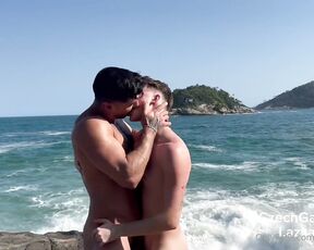 Czechgaytwins aka czechgaytwins OnlyFans - The most romantic place, having sex on the beach, with Brazilian guy