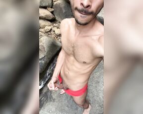 Esteban aka fuchsbau87 - 08-06-2023 OnlyFans Video - Playing for a while on the river bank with my cock until I get the milk