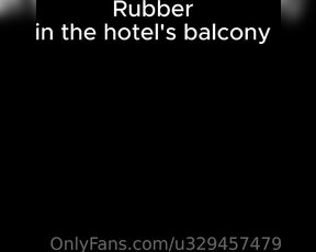 Abfabspandex Rubberleatherside aka u329457479 - 07-04-2023 OnlyFans Video - Rubber cession with rubberleatherside on the hotels hotel balcony