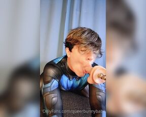 Queerbunnybabe aka queerbunnybabe - 10-22-2021 OnlyFans Video - New Nightwing PPV going out Watch me get corrupted by the evil Riddler and his Fuckulator