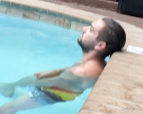 Johnny Rapid aka johnnyrapid OnlyFans - A little rain wont stop me from getting in the heated pooland jerking off