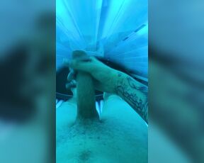 Bryan Silva aka bryansilva OnlyFans - Jerking off my huge 10 inch dick in the Tanning Bed & Cumming every where