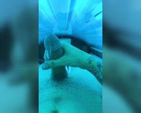 Bryan Silva aka bryansilva OnlyFans - Jerking off my huge 10 inch dick in the Tanning Bed & Cumming every where