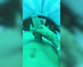 Bryan Silva aka bryansilva OnlyFans - Round 2 Jerking off my long thick 10 inch dick in the tanning bed