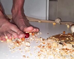 Footpigcrusher aka footpigcrusher OnlyFans - Crushing together 68  Barefoot crushing soft and crunchy stuff on the floor