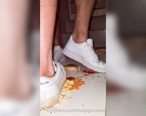 Footpigcrusher aka footpigcrusher OnlyFans - Crushing together 28  Sneakers crushing soft and crunchy stuff on the floor