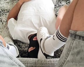 Footpigcrusher aka footpigcrusher OnlyFans - Foot smother and foot worship while hes lying on the floor, including AF1 , white