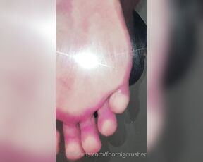 Footpigcrusher aka footpigcrusher OnlyFans - Stepping barefoot on the crushing glass plate I tried several camera settings and ordered them from