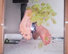 Footpigcrusher aka footpigcrusher OnlyFans - Underglass crushing grapes, barefoot What would you like to see get crushed underglass