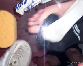 Footpigcrusher aka footpigcrusher OnlyFans - Underglass crushing  watch us stepping on the glass plate with our AF1s, smelly white and