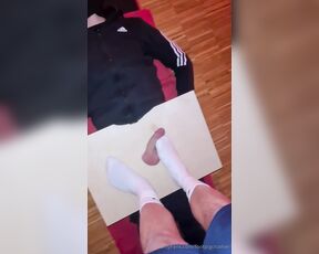 Footpigcrusher aka footpigcrusher OnlyFans - Stomping precum out of his cock on the cock board