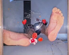 Footpigcrusher aka footpigcrusher OnlyFans - Underglass crushing tomatoes , strawberries , egg  barefoot What would you like