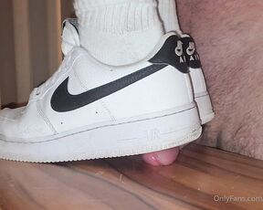 Footpigcrusher aka footpigcrusher OnlyFans - Part V  I trample his naked cock with my Nike AF1 , so humiliating