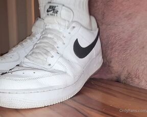 Footpigcrusher aka footpigcrusher OnlyFans - Part V  I trample his naked cock with my Nike AF1 , so humiliating